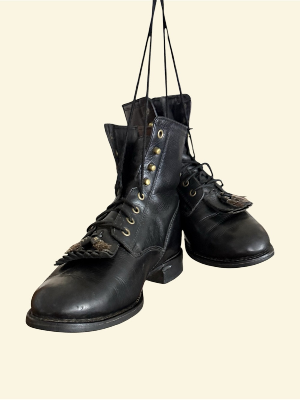 Ariat Cobalt 33401 Women’s Black Lace Up Riding Work Boots Kiltie 7C Wide